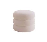 Vanity Chair Solid Wood Makeup Stool Ottoman Seat for Living Room Stylish White Dressing Table Stool 30cm/11.8in Height Perfect for Home Decor