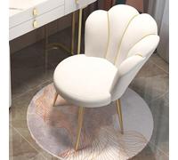 Vanity chair, Velvet Accent Chair for Bedroom with Golden Metal Legs, Modern Accent Armchair Lounge Chairs, Makeup Girls Stool for Living Room Bedroom Makeup(White)