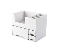 Vanity Cosmetic organiserr - Two Tier Beauty Storage Box With Drawer, Clear Desktop Holder, Practical Display Case | Skincare Fragrance Brush Palette Sorting For Bathroom Counter Bedroom