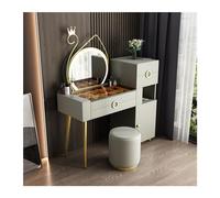 Vanity Desk Large Vanity Desk with Drawers Mirrors and Stools, Modern Makeup Vanity Set with Storage Cabinet, Makeup Vanity Dressing Table for Bedroom Makeup Dressing Table (Gray Set L 105cm*D42cm)