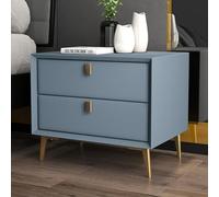 Vanity Desk Table with 2 Drawers & Sliding Drawer Metal Legs Modern Nightstand for Bedroom Living Room Stylish Makeup Console Cabinet