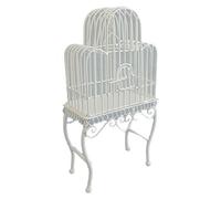 Vanity Fair Dolls House Victorian White Wire Wrought Iron Bird Cage Miniature Pet Accessory