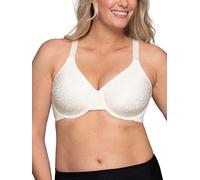 Vanity Fair Women's Beauty Back Smoothing Bra, Minimizes Bust Line Up to 1.5", Non Padded Cups Up to H, Opaque, White Coconut Lace, 44C