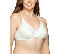 Vanity Fair Women's Beauty Back Smoothing Bra, Minimizes Bust Line Up to 1.5", Non Padded Cups Up to H, Opaque, White Coconut Lace, 44C