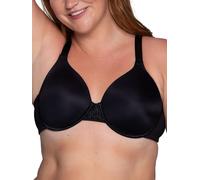 Vanity Fair Women's Beauty Back Smoothing Bra, Minimizes Bust Line Up to 1.5", Non Padded Cups Up to H, Opaque, Midnight Black, 36H US