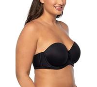 Vanity Fair Women's Beauty Back Smoothing Strapless Bra, 4-Way Stretch Fabric, Lightly Lined Cups Up to H, Opaque, Midnight Black, 38D