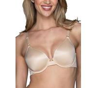 Vanity Fair Women's Full Coverage Beauty Back Smoothing Bra, 4-Way Stretch Fabric, Lightly Lined Cups Up to Dd, Sheer, Underwire-Beige, 36D
