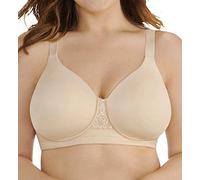 Vanity Fair Women's Full Figure Beauty Back Smoothing Bra, 4 Way Stretch Fabric, Lightly Lined Cups Up to H, Opaque, Wirefree-Beige, 36D
