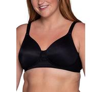 Vanity Fair Women's Full Figure Beauty Back Smoothing Bra, 4 Way Stretch Fabric, Lightly Lined Cups Up to H, Opaque, Wirefree-Black, 36D
