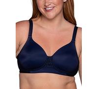 Vanity Fair Women's Full Figure Beauty Back Smoothing Bra, 4 Way Stretch Fabric, Lightly Lined Cups Up to H, Opaque, Wirefree-Navy, 36C