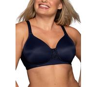 Vanity Fair Women's Full Figure Beauty Back Smoothing Bra, 4 Way Stretch Fabric, Lightly Lined Cups Up to H, Opaque, Wirefree-Navy, 42C