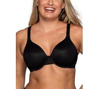 Vanity Fair Women's Full Figure Beauty Back Smoothing Bra, 4 Way Stretch Fabric, Lightly Lined Cups Up to H, Opaque, Midnight Black, 36C