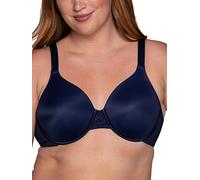 Vanity Fair Women's Full Figure Beauty Back Smoothing Bra, 4 Way Stretch Fabric, Lightly Lined Cups Up to H, Opaque, Underwire-Navy, 38D