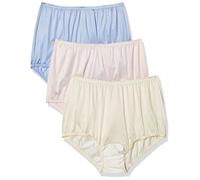 Vanity Fair Women's High Waisted Underwear, Full Coverage Ladies Panties, Perfectly Yours Briefs, Nylon-Pink/Blue/Candleglow, 7 (Pack of 3)