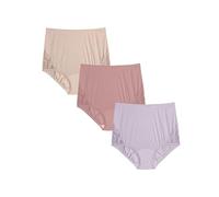 Vanity Fair Women's High Waisted Underwear, Full Coverage Ladies Panties, Perfectly Yours Briefs, Nylon Lace - Legacy Red/ Fawn/Glacier White, 7