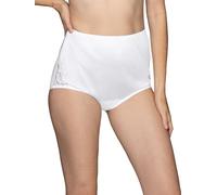 Vanity Fair Women's High Waisted Underwear, Full Coverage Ladies Panties, Perfectly Yours Briefs, Nylon Lace-Star White, 8