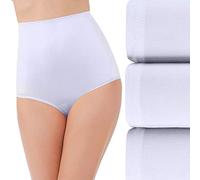 Vanity Fair Women's High Waisted Underwear, Full Coverage Ladies Panties, Perfectly Yours Briefs, Nylon - Star White/Star White/Star White, 12