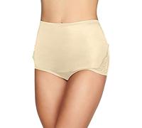 Vanity Fair Women's High Waisted Underwear, Full Coverage Ladies Panties, Perfectly Yours Briefs, Nylon Lace-Candleglow, 7