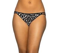 Vanity Fair Women's Illumination String Bikini Panties, Silky Stretch & Satin Trim Style Underwear, Modern Leopard Print, L