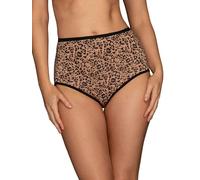 Vanity Fair Women's Illumination Brief Panties, Silky Stretch & Satin Trim, Toffee Leopard Print, Large