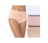 Vanity Fair Women's Illumination Brief Panty 13109, White/Quartz/Beige, 14
