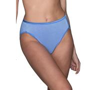 Vanity Fair Women's Illumination Hi Cut Panties, Silky Stretch & Satin Trim Briefs, Mockingbird, X-Large / 12
