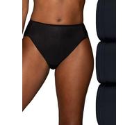 Vanity Fair Women's Illumination Hi Cut Panty 13108 Briefs, 3 Pack-Midnight Black, 6 (Pack of 3)