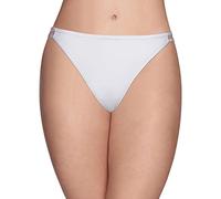 Vanity Fair Women's Illumination String Bikini Panties, Silky Stretch & Satin Trim Style Underwear, Star White, 10