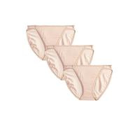 Vanity Fair Women's Illumination String Bikini Panties, Silky Stretch & Satin Trim Style Underwear, 3 Pack-Rose Beige, 10 (Pack of 3)