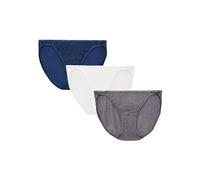 Vanity Fair Women's Illumination String Bikini Panty 18108 Style Underwear, 3 Pack-Navy/White/Steele, 12