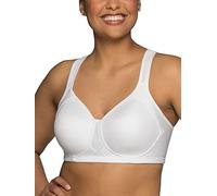 Vanity Fair Women's Medium Impact Sports Bras, Breathable, Moisture Wicking, Padded Cups Up to DDD, Opaque, Wireless-White, 44D