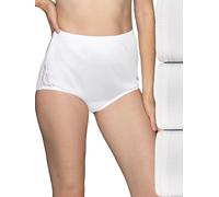 Vanity Fair Women's Perfectly Yours Traditional Nylon Brief Panties, Lace - 3 Pack - Star White, 7