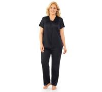 Vanity Fair Women's Plus Size Coloratura Sleepwear Short Sleeve Pajama Set 90807 - Black -