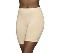 Vanity Fair Women's Seamless Slip Shapewear Shorts, No Show Look Under Dresses, Skirts & Pants Briefs, Light Smoothing-Anti Chafing-Damask Neutral, Large