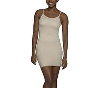 Vanity Fair Women's Shapewear, Tummy Control Full Slip Cami Dress, Seamless Smoothing, Adjustable Spaghetti Strap, Damask Neutral, Large