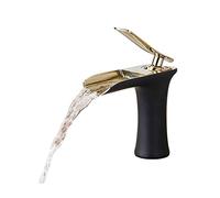 Vanity Faucet Antique Brass Waterfall tap Bathroom SXSLTSA Single Hole Tall Black Co