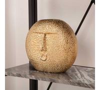 Vanity Living 21.2Cm Gold Textured Round Face Ceramic Vase, Modern Decorative