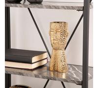 Vanity Living 24.5Cm Gold Textured Face Ceramic Vase, Modern Decorative Vase For Living Room