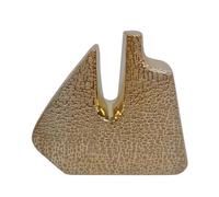 Vanity Living 26Cm Gold Textured Sculpture Decoration Modern Ceramic Abstract Ornament For Shelf, Table, Mantel & Contemporary Home Decor