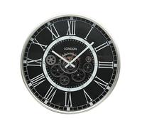 VANITY LIVING Round Gear Wall Clock - 53.5 Silent Wall Clock for Living Room, Bedroom & Office - Industrial Steampunk Style Home Décor - Battery Operated