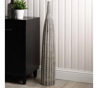 Vanity Living Set Of 2 101.5Cm Black And White Lines Polyresin Vase, Handmade Decorative Floor Vase For Modern Home