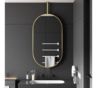 Vanity Make-up Mirror, Hanging Pole Mirror on the Ceiling, Home Decorative Wall Mounted Mirror for Entryway Bedroom Bathroom Dressing Living Room - Easy Assembly(50cmx60cm)