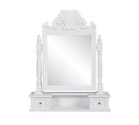 Vanity Makeup Table with Rectangular Swing Mirror MDF Dressing Desk vidaXL