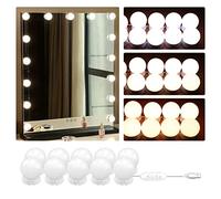 Vanity Mirror Lights Kits, Hollywood Style LED Makeup Lamp Dimmable Makeup Lights with USB Cable, 3 Colour 10 Brightness Level, 3000-8000K Make up Light for Dressing Table Room, Bathroom (10 Bulbs)