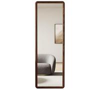 Vanity Mirror Wall Mirror Wood Grain Frame with Rounded Corners for Bedroom Living Room Door(Walnut,170x60 cm)