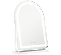 Homcom Vanity Mirror With Light, 3 Colour, 360 Degree Rotation, Touch Screen In White White