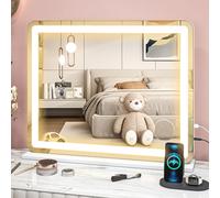 Vanity Mirror White 80x62x14cm LED Touch USB 10X Magnifier Dimmable S Wall/Table