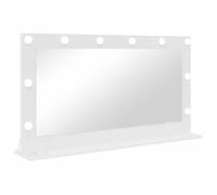 Vanity Mirror with LED Strip Lights Glass and Engineered wood Bedroom vidaXL