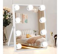 Vanity Mirror with Lights, Hollywood Vanity Makeup Mirror with Lights, Lighted Make Up Mirrors with 9 Dimmable Bulbs, 360 Degree Rotation Mirror, 3 Color Light Modes