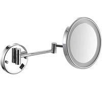 Vanity Mirror with Lights, Makeup Mirror Wall Mount 8inch Cosmetic Mirror Round Bathroom Mirror Extendable Shaving in Bedroom Hardwired Connection,Rose d_5X (Silver 3x)